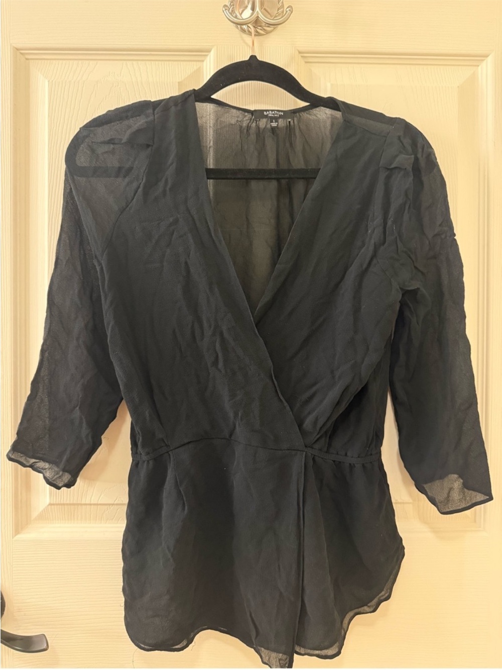 Babaton Black 100% SILK Blouse